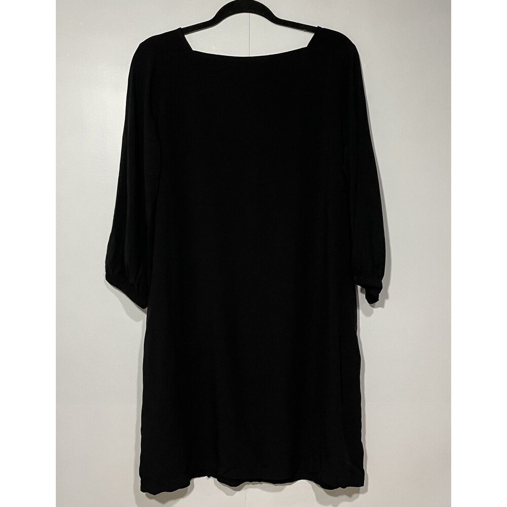 Gap Black Dress Womens Medium pockets V-Back Dark‎ Academia Preppy Boho Goth